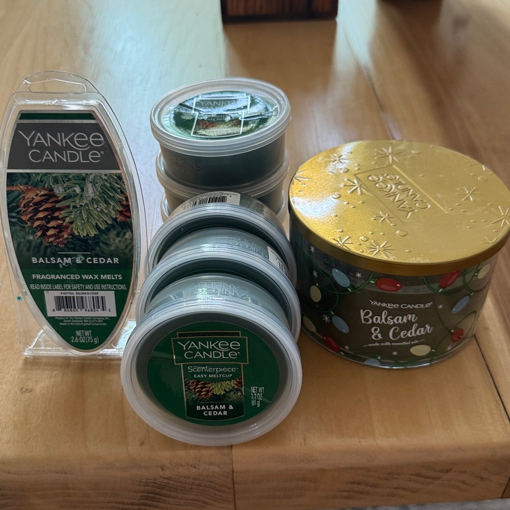 Yankee Candle Christmas Balsam Cedar 3 wick, melts scenterpiece meltcups